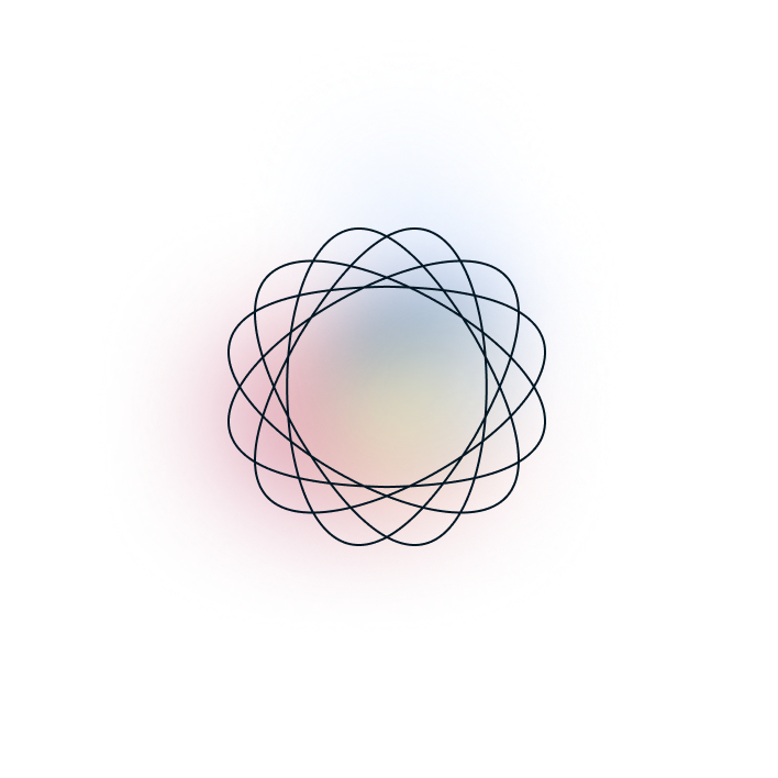 Abstract illustration of overlapping circular lines surrounding a soft pastel gradient, representing adaptability.