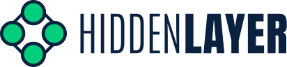 HiddenLayer logo featuring four connected green circles and navy blue lettering.